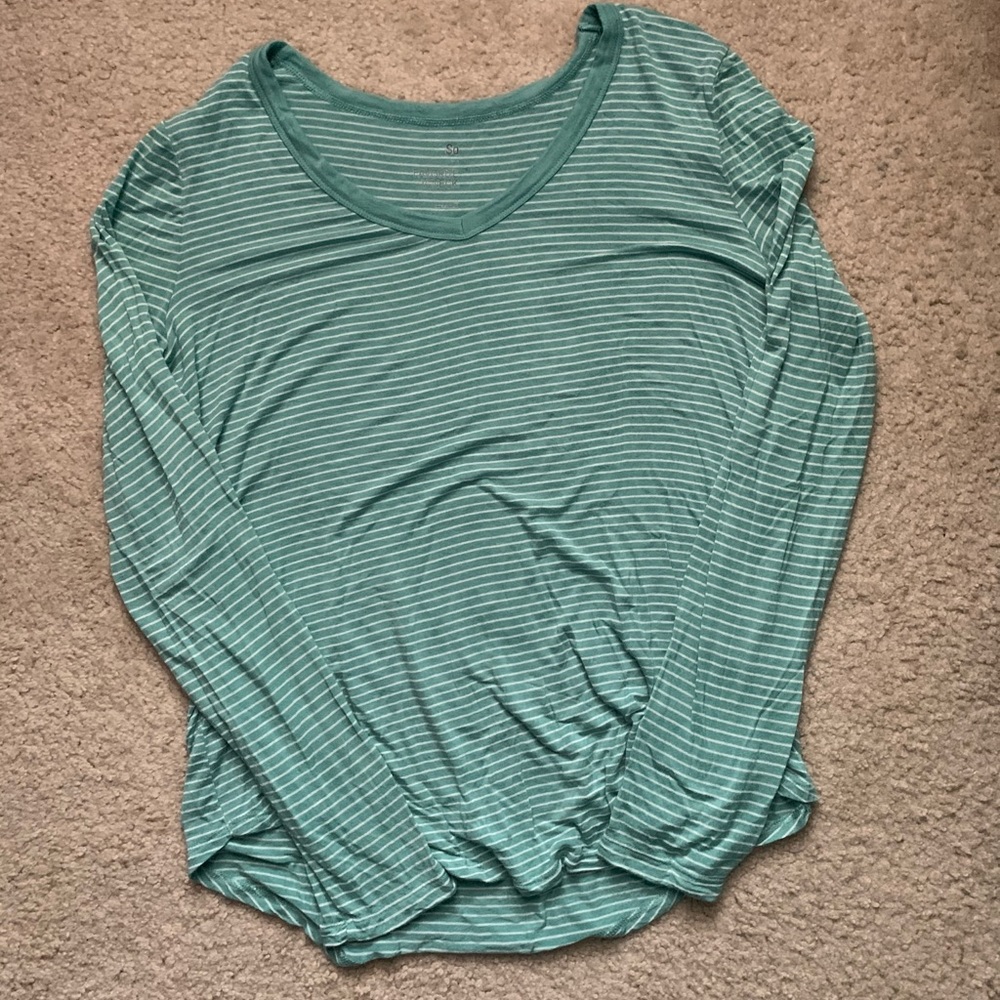 Green striped top